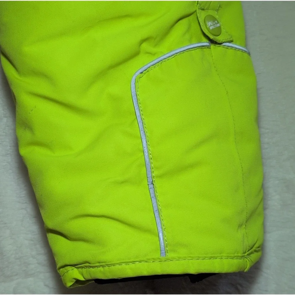 Phibee Kids Snow Bib Pants Yellow Waterproof Lined Size 116/122 Winter Sports